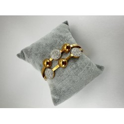 Bronz Yuvarlak Taşlı Bileklik